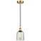 Edison Caledonia 5" Satin Gold Cord Hung Mini Pendant w/ Mica Shade