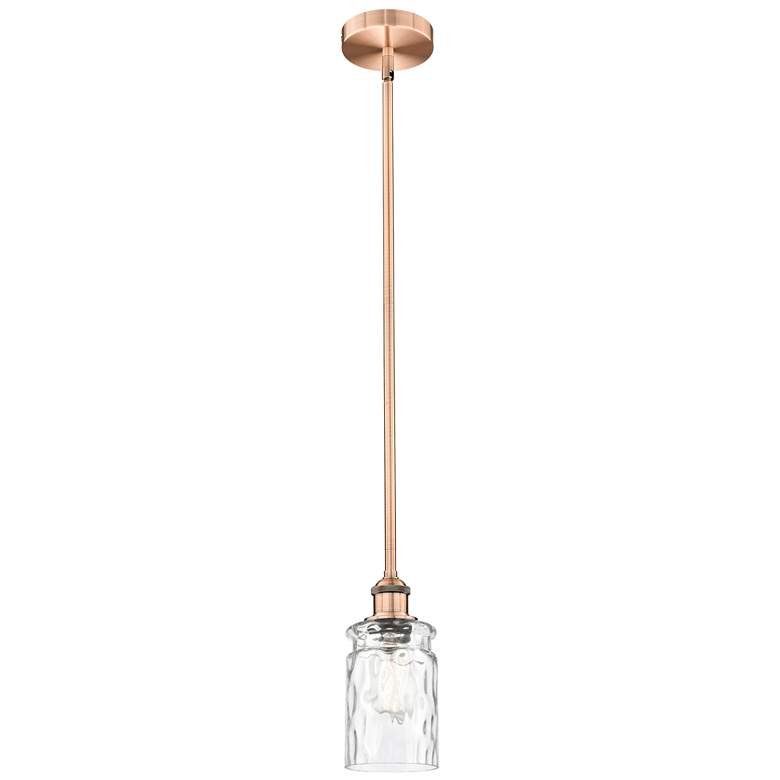 Image 1 Edison Candor 5"W Copper Stem Mini Pendant w/ Clear Waterglass Shade