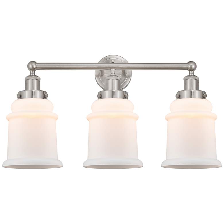 Image 1 Edison Canton 24"W Brushed Satin Nickel 3-Light Bath Light