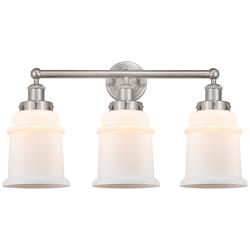 Edison Canton 24"W Brushed Satin Nickel 3-Light Bath Light