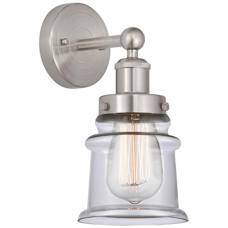 Image 1 Edison Canton 5" Brushed Satin Nickel Sconce w/ Clear Shade