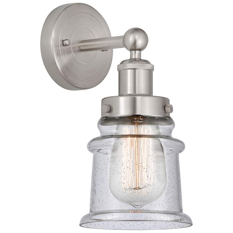 Image 1 Edison Canton 5" Brushed Satin Nickel Sconce w/ Seedy Shade