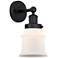 Edison Canton 5" Matte Black Sconce w/ Matte White Shade