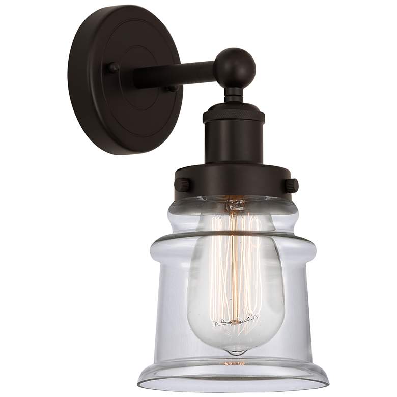Image 1 Edison Canton 5" Oil Rubbed Bronze Sconce w/ Clear Shade