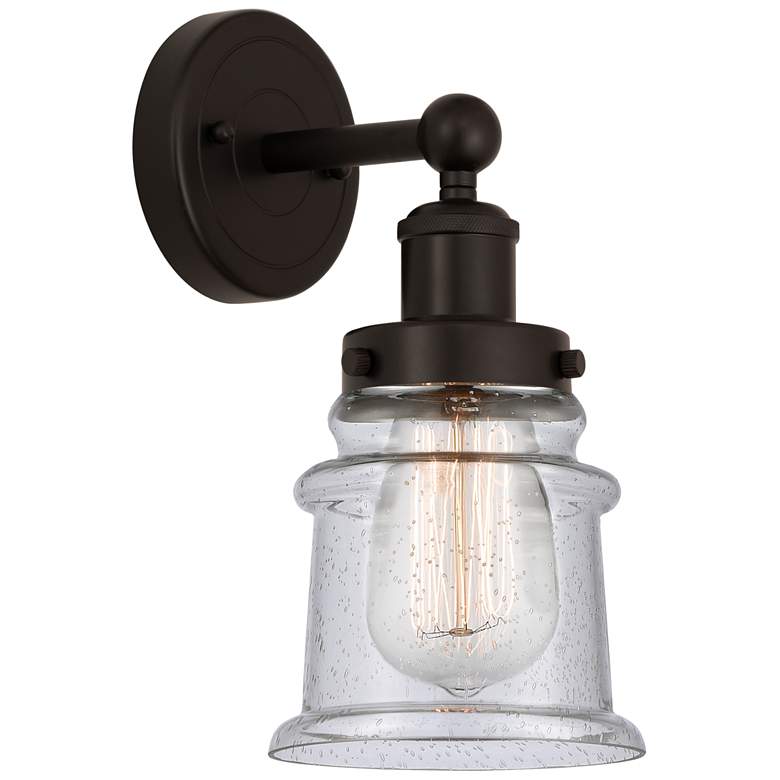 Image 1 Edison Canton 5" Oil Rubbed Bronze Sconce w/ Seedy Shade