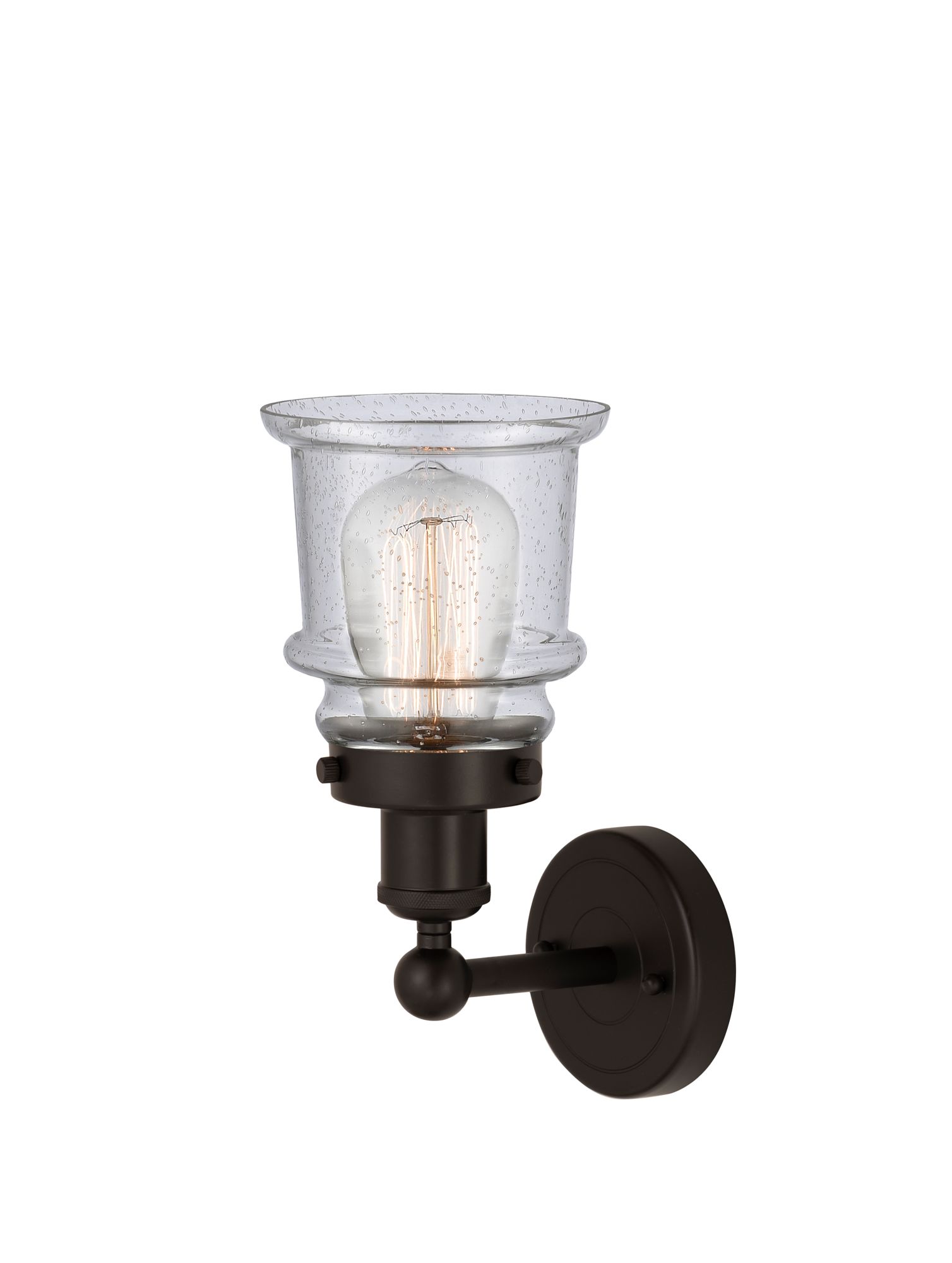 Image 2 Edison Canton 5" Oil Rubbed Bronze Sconce w/ Seedy Shade more views