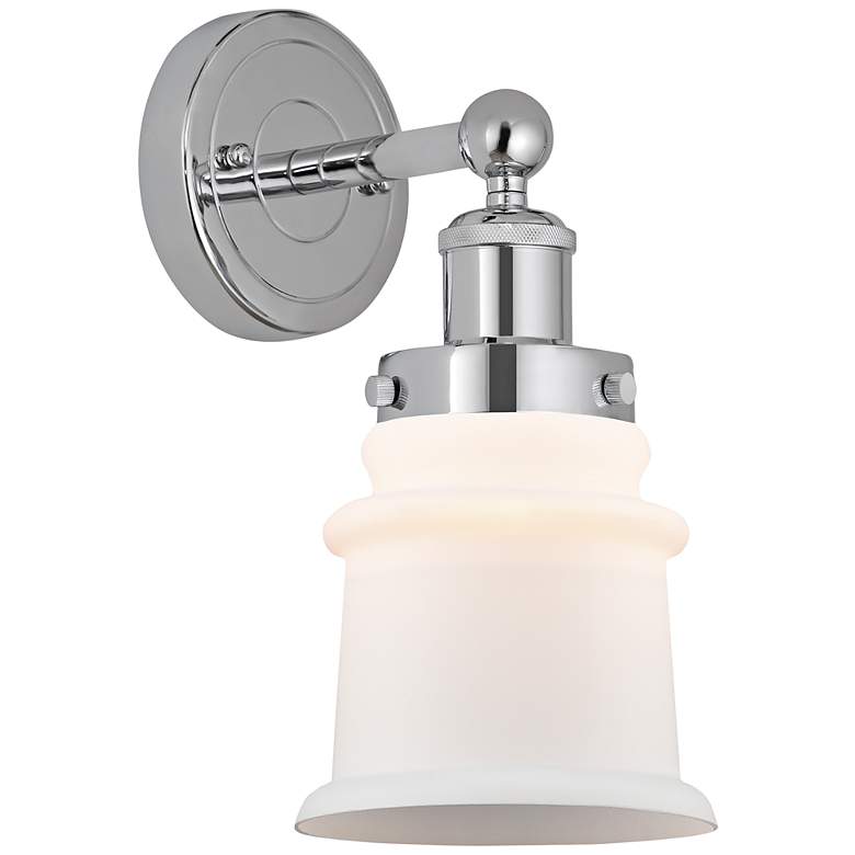 Image 1 Edison Canton 5" Polished Chrome Sconce w/ Matte White Shade