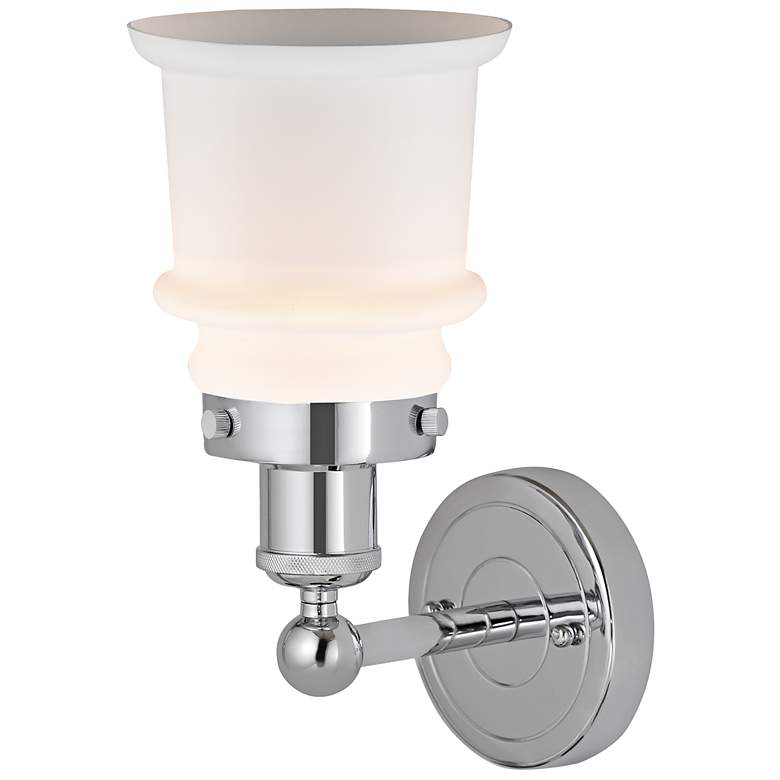 Image 3 Edison Canton 5" Polished Chrome Sconce w/ Matte White Shade more views