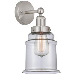 Edison Canton 6" Brushed Satin Nickel Sconce w/ Clear Shade