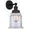 Edison Canton 6" Matte Black Sconce w/ Clear Shade