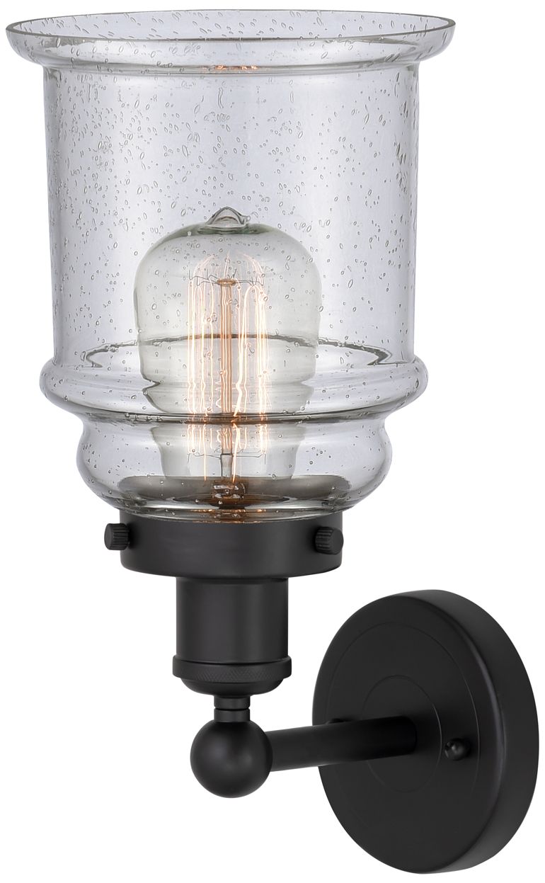 Image 4 Edison Canton 6" Matte Black Sconce w/ Seedy Shade more views