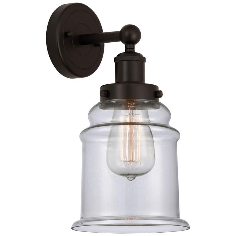 Image 1 Edison Canton 6" Oil Rubbed Bronze Sconce w/ Clear Shade