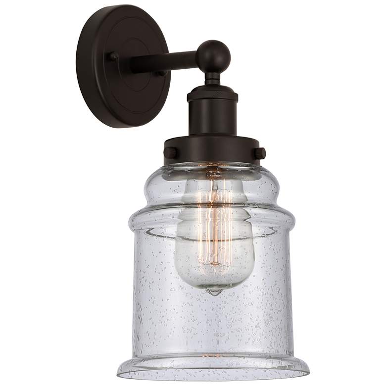Image 1 Edison Canton 6" Oil Rubbed Bronze Sconce w/ Seedy Shade