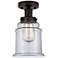 Edison Canton 6" Oil Rubbed Bronze Semi Flush Mount w/ Clear Shade