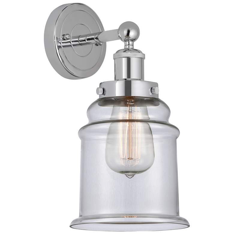 Image 1 Edison Canton 6" Polished Chrome Sconce w/ Clear Shade