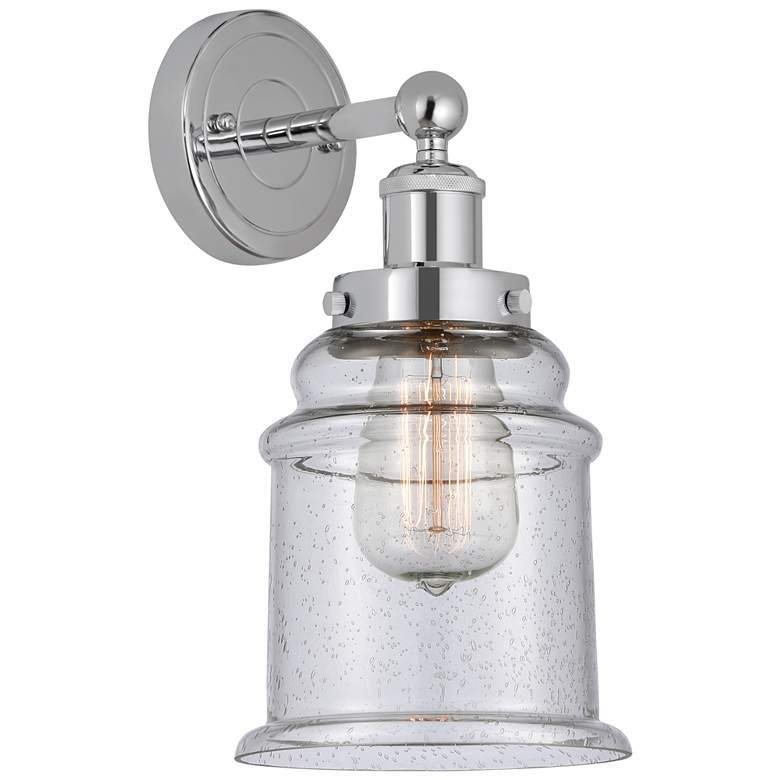 Image 1 Edison Canton 6" Polished Chrome Sconce w/ Seedy Shade