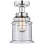 Edison Canton 6" Polished Chrome Semi Flush Mount w/ Seedy Shade