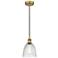 Edison Castile 6" Brushed Brass Cord Hung Mini Pendant w/ Clear Shade