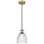Edison Castile 6" Brushed Brass Cord Hung Mini Pendant w/ Clear Shade