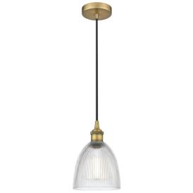 Edison Castile 6" Brushed Brass Cord Hung Mini Pendant w/ Clear Shade Edison Castile 6" Brushed Brass Cord Hung Mini Pendant w/ Clear Shade