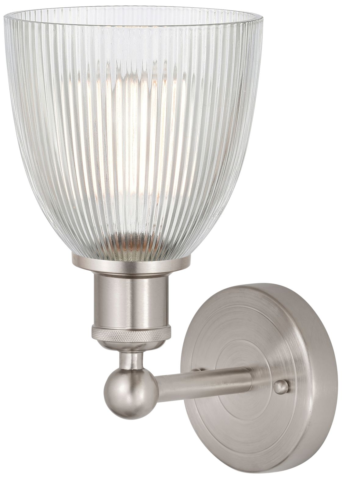 Image 2 Edison Castile 6" Brushed Satin Nickel Sconce w/ Clear Shade more views