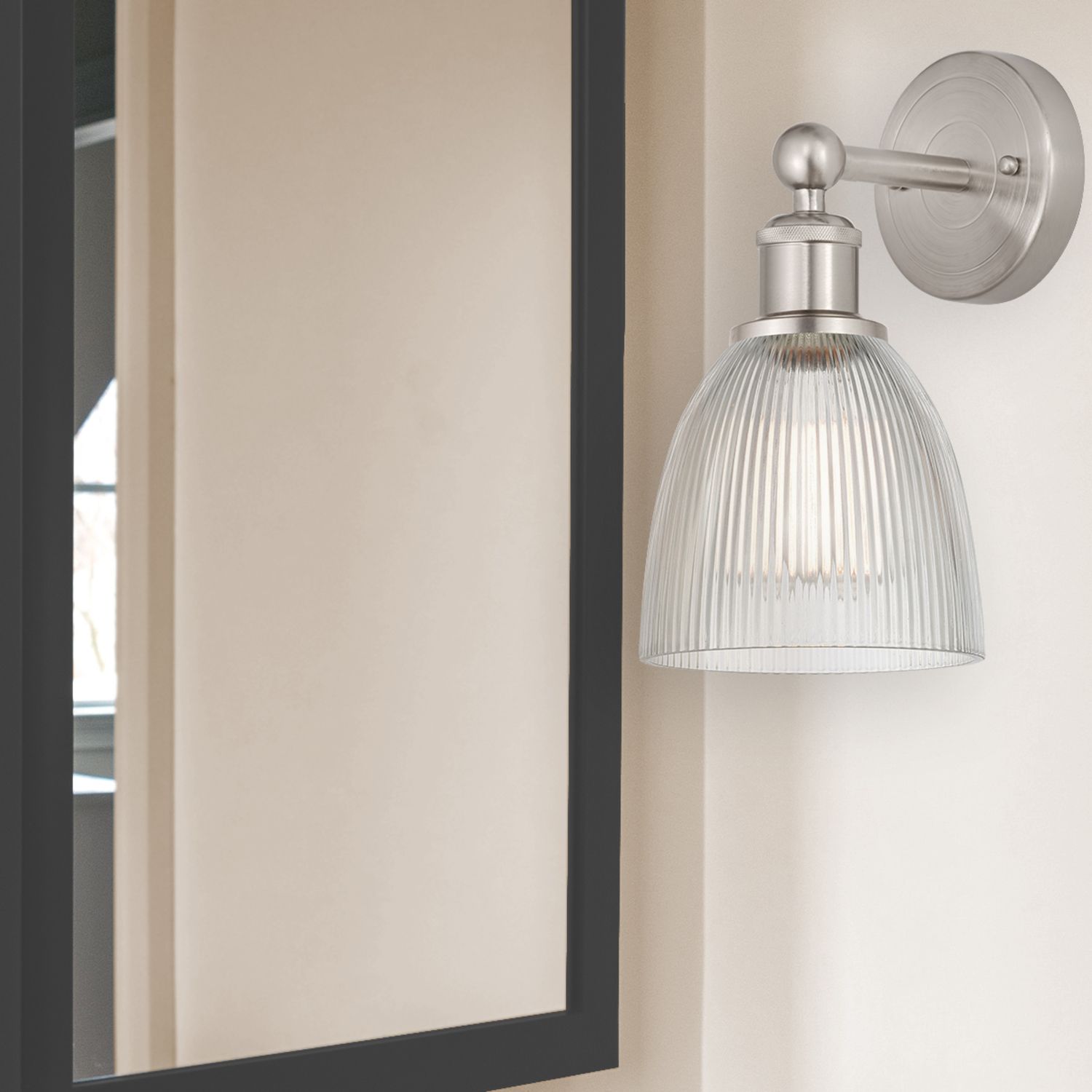 Image 3 Edison Castile 6" Brushed Satin Nickel Sconce w/ Clear Shade more views