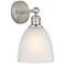 Edison Castile 6" Brushed Satin Nickel Sconce w/ White Shade