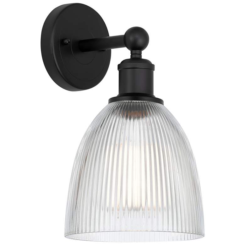 Image 1 Edison Castile 6" Matte Black Sconce w/ Clear Shade