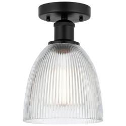 Edison Castile 6" Matte Black Semi Flush Mount w/ Clear Shade