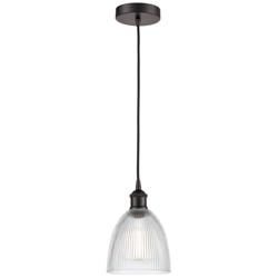 Edison Castile 6" Oil Rubbed Bronze Cord Hung Mini Pendant w/ Clear Sh