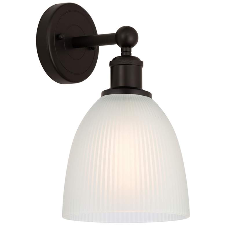 Image 1 Edison Castile 6" Oil Rubbed Bronze Sconce w/ White Shade