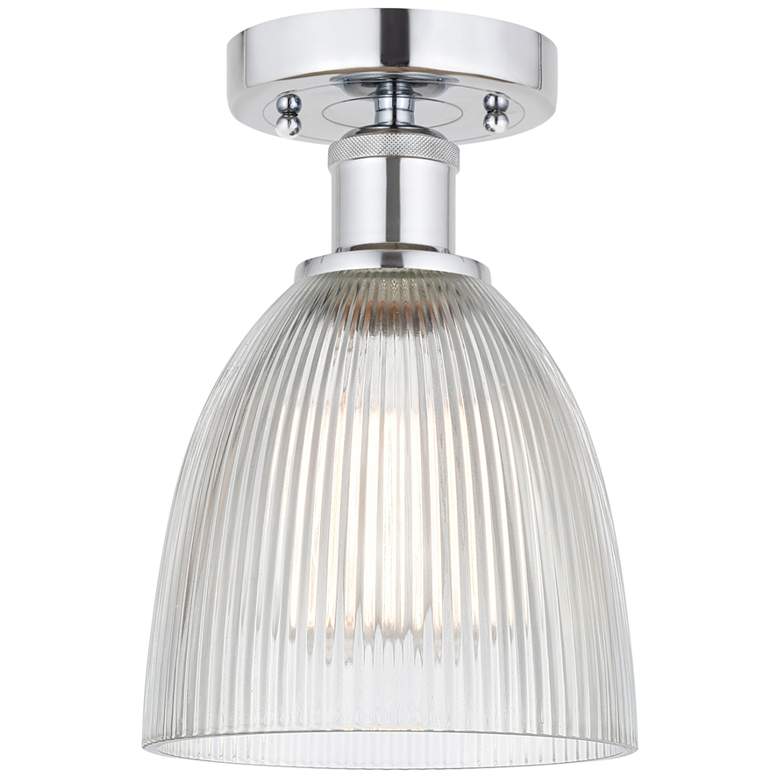 Image 1 Edison Castile 6" Polished Chrome Semi Flush Mount w/ Clear Shade