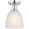 Edison Castile 6" Polished Chrome Semi Flush Mount w/ White Shade