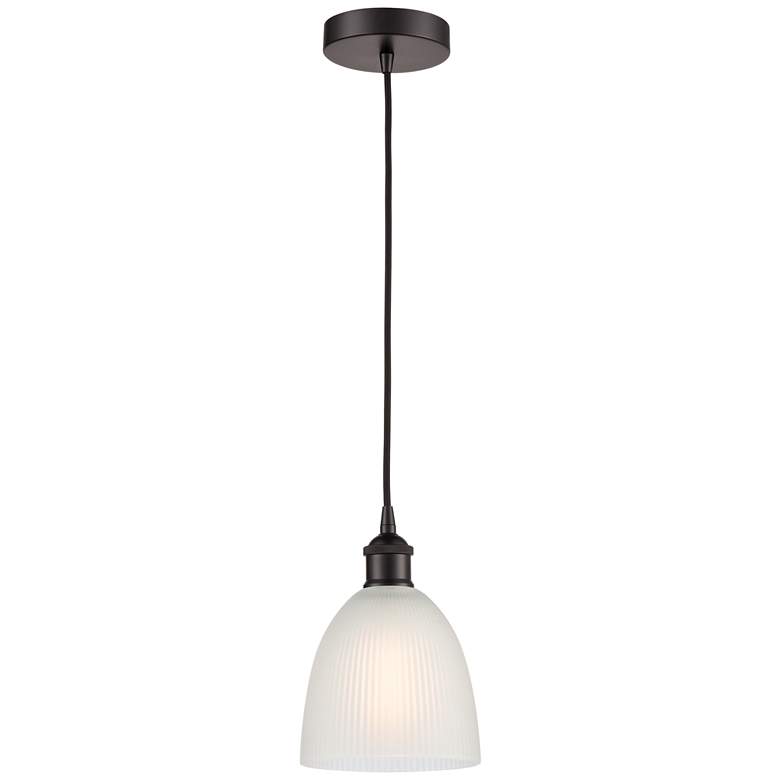 Image 1 Edison Castile 6 inch wide Oil Rubbed Bronze Cord Hung Mini Pendant