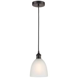 Edison Castile 6" wide Oil Rubbed Bronze Cord Hung Mini Pendant