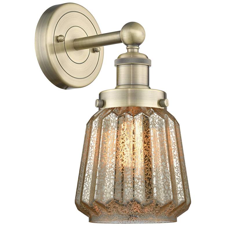 Image 1 Edison Chatham 10"High Antique Brass Sconce With Clear Shade