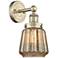 Edison Chatham 10"High Antique Brass Sconce With Clear Shade