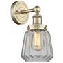 Edison Chatham 10"High Antique Brass Sconce With Matte White Shade