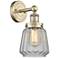 Edison Chatham 10"High Antique Brass Sconce With Matte White Shade