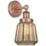 Edison Chatham 10"High Antique Copper Sconce With Clear Shade