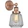 Edison Chatham 10"High Antique Copper Sconce With Matte White Shade