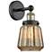 Edison Chatham 10"High Black Antique Brass Sconce With Clear Shade