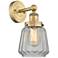 Edison Chatham 10"High Brushed Brass Sconce With Matte White Shade