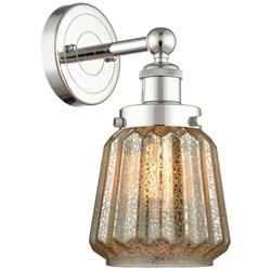 Edison Chatham 10&quot;High Polished Nickel Sconce With Clear Shade