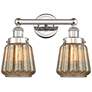 Edison Chatham 15.5"W 2 Light Polished Nickel Bath Light With Clear Sh