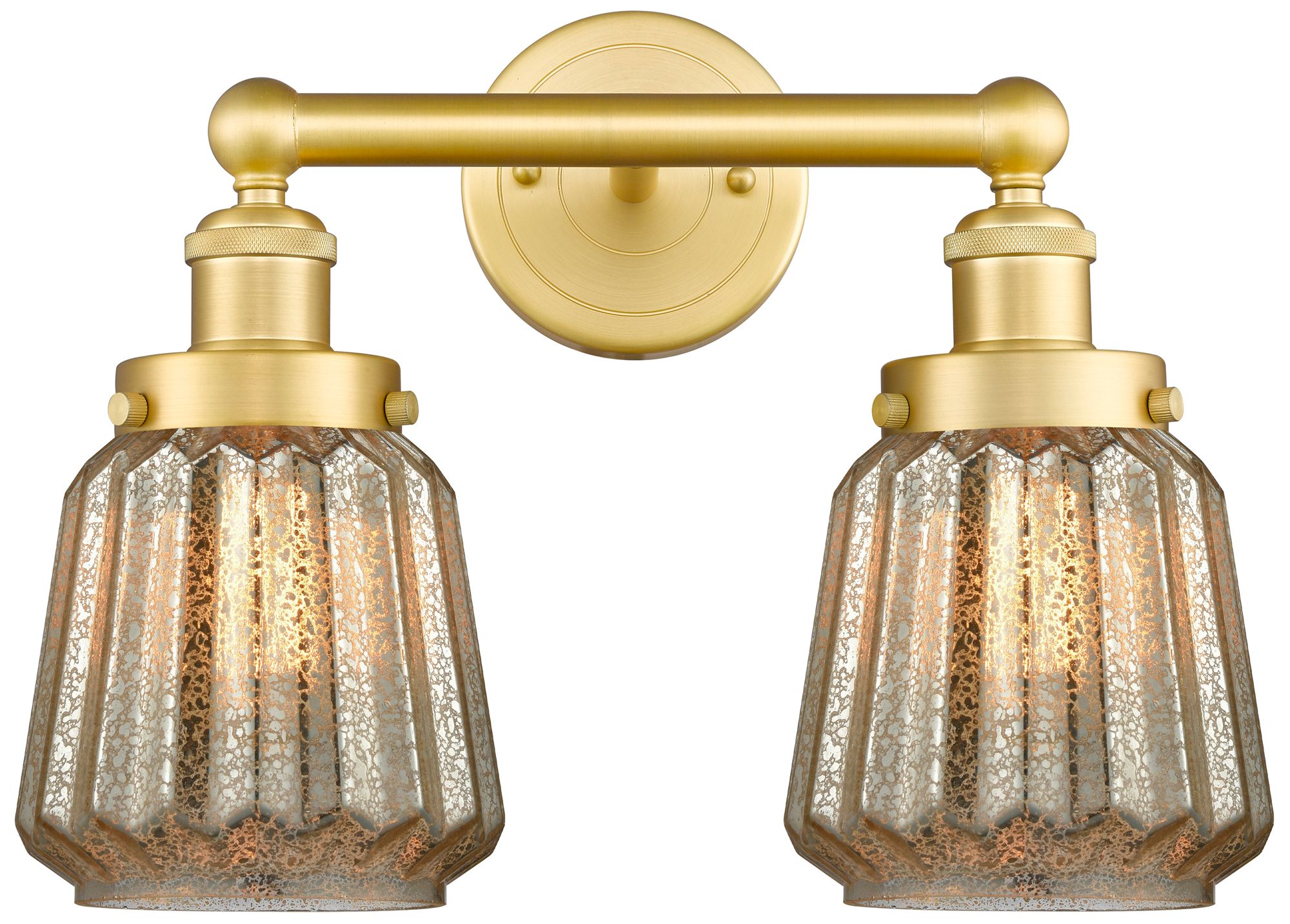 Edison Chatham 15.5"W 2 Light Satin Gold Bath Vanity Light With Clear