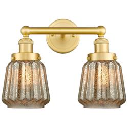 Edison Chatham 15.5&quot;W 2 Light Satin Gold Bath Vanity Light With Clear