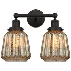 Edison Chatham 16" 2-Light Oil Rubbed Bronze Bath Light w/ Clear Shade