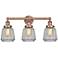 Edison Chatham 24.5"W 3 Light Antique Copper Bath Light With White Sha