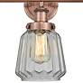 2_Edison Chatham 24.5"W 3 Light Antique Copper Bath Light With White Sha more views